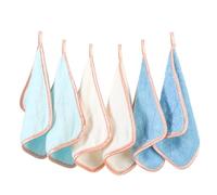 PHOGARY Lingette Démaquillante en Microfibre, Lot de 6 Serviette Microfibre pour le Visage, Lingettes Gant de Toilette Microfibre - Réutilisables, Lavables et Douces pour la Peau (8" x 8", Bleu)