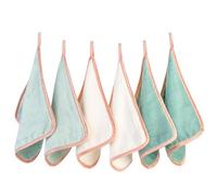 PHOGARY Lingette Démaquillante en Microfibre, Lot de 6 Serviette Microfibre pour le Visage, Lingettes Gant de Toilette Microfibre - Réutilisables, Lavables et Douces pour la Peau (8" x 8", Vert)