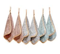 PHOGARY Lingette Démaquillante Microfibre, Lot de 6 Serviettes Réutilisables, Lavables (8" x 8", Fibre Charbon Bois)