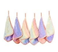 PHOGARY Lingette Démaquillante Microfibre, Lot de 6 Serviettes Réutilisables, Lavables (8"x8", Arc-en-ciel)