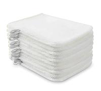 PHOGARY Lot de 10 Gants de Toilette Microfibre (Blanc) Taille 15 x 21 cm, Gants de Bain de Tissu éponge (avec boîte Cadeau)