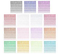 PHOGARY Lot de 3375 strass autocollants - 5 Taille 15 Couleurs - Pour création de bijoux, loisirs créatifs, manucure, maquillage et autres
