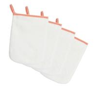 PHOGARY Lot de 4 Gants de Toilette en Tissu éponge en Velours Corail en Microfibre pour Visage et Corps 16 x 23 cm,Blanc