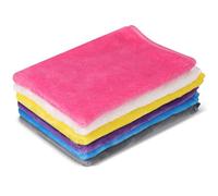 PHOGARY Lot de 6 Gants de Toilette pour bébé enfant, Très Doux & Absorbant Microfibre Flanelle Gant de Toilette, Petite Serviette Main pour Visage avec Boucle de Suspension, Multicolore,13x20cm