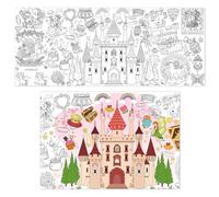 PHOGARY Nappe à colorier pour enfants - Nappe en papier grande taille - 183 x 76 cm - Blanc - Rectangulaire - Fantaisie - Château de Rêve