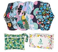 PHOGARY Serviette Hygiénique Lavable, Lot de 7 Serviettes Hygiéniques Réutilisables avec 1 Sac de Rangement, 26 cm