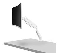 Pholiten Bras de moniteur avec vérin à gaz pour écran de 13 à 27", support à ressort à gaz avec fonction d'inclinaison et de pivotement, blanc