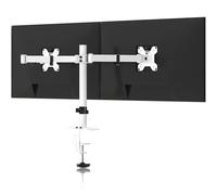 Pholiten Bras Ecran PC 2 Ecran pour Moniteurs de 13-42 Pouces, Support Double Ecran Réglable en Hauteur Inclinable, Rotatif et Pivotant, VESA 75/100mm,Poids Max 10KG, Blanc, MD97442LW