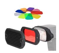 PHOLSY Gels à Grille en nid d'abeille de Caméra Flash Universel Kit Filtre d'éclairage avec Correction de Couleur pour Canon Nikon Sony Godox Yongnuo Caméra flash