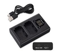 PHOLSY NP-FZ100 Chargeur USB Rapide Double LCD Compact Chargeur Batterie | Compatible avec Sony a1 a9M2 a9 a7SM3 a7RM4A a7RM4 a7RM3A a7RM3 a7C a7M4 a7M3 a6600 FX3