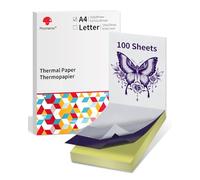 Phomemo 100 Feuilles de Papier Transfert Tatouage Thermique, Stencil A4 Compatible M08F TP81 TP83 TP88