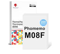 Phomemo 200Pcs Papier Thermique A4 pour Imprimante Portable M08F M834 M832D