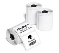 Phomemo Lot de 3 rouleaux d'étiquettes autocollantes M110/M220/M221/M200/M120/M100/M108/M150/M250/M260-40 x 30 mm - Pour imprimante d'étiquettes Phomemo