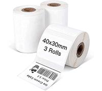 Phomemo 3 Rouleaux M110 Etiquettes Autocollante pour étiquettes thermiques,1,57"x1,18" (40x30mm),adapté à Phomemo M110 M120 M220 M221 M108 M102 M100 M150 M250 M260,230 / Rouleau