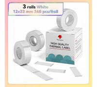 Phomemo 3 rouleaux Q30 autocollant blanc papier étanche étiquette adhésive blanc Anti-huile pour Q30 D30 Mini ruban d'imprimante thermique Portable - Type 12x22mm Sticker