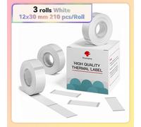 Phomemo 3 rouleaux Q30 autocollant blanc papier étanche étiquette adhésive blanc Anti-huile pour Q30 D30 Mini ruban d'imprimante thermique Portable - Type 12x30mm Sticker