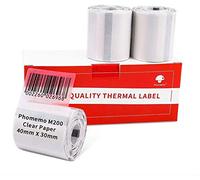 Phomemo 3 rouleaux Transparente Étiquette M110 Étiquette Transparente Autocollante,1,57"x1,18"(40×30mm),Compatible avec Phomemo M110 M120 M220 M221 M108 M200 M100 M150 M250 M260,230 étiquettes/Rouleau