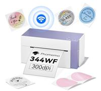 Phomemo 344WiFi Imprimante Thermique Etiquette Autocollante, Imprimante Etiquettes Expédition pour les Bureau et les Petites Entreprises, Compatible avec Amazon, Ebay, Etsy, Ups, Wish, Shopify, violet