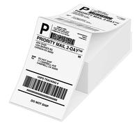 Phomemo 4''x 6'' Étiquettes Thermiques, Etiquette Imprimante Thermique, Compatible avec les Imprimante Thermique Etiquette, Compatible avec 241bt 520bt Imprimante (500 étiquettes pliantes) Blanc