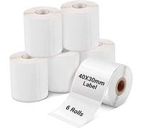 Phomemo 6 Rouleaux Etiquettes M110 Etiquettes Autocollante pour étiquettes thermiques,1,57"x1,18" (40x30mm),adapté à Phomemo M110 M120 M220 M221 M108 M102 M100 M150 M250 M260,230 étiquettes/Rouleau