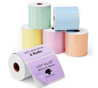 Phomemo 6 Rouleaux Étiquettes Multicolore 40x30mm pour M110/M220, 1380 Pcs