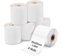 Phomemo 6 Rouleaux M110 Etiquettes Autocollante pour étiquettes thermiques,1.97“x3.15”(50x80mm),adapté à Phomemo M110 M120 M220 M221 M108 M102 M100 M150 M250 M260,100 / Rouleau