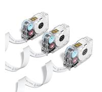 Phomemo A30 P15 Étiqueteuse Ruban thermocollant pour tissu, étiquette thermocollante en continu pour tissu, 15 mm x 5m, pour étiquettes de vêtements, badges nominatifs, 3 rouleaux (noir sur blanc)