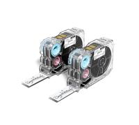 Phomemo A30/P15 Étiquettes Adhésives à Transfert Thermique pour l’Organisation et le Classement de Documents, 15mm*3m, 2 rouleaux, fond blanc, caractères noirs, papier continu