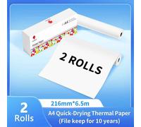 Phomemo A4 papier thermique M08F M832 M834 M835 imprimante papier thermique continu à séchage rapide Documents Notes d'étude - Type Letter 2 rolls