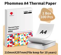 Phomemo A4 papier thermique M08F M832 M834 M835 imprimante papier thermique continu à séchage rapide Documents Notes d'étude 2/3/4 rouleaux