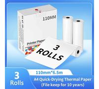 Phomemo A4 papier thermique M08F M832 M834 M835 imprimante papier thermique continu à séchage rapide Documents Notes d'étude - Type 110m-3 rolls