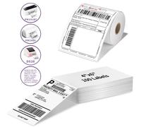 Phomemo A6 4x6 pouces étiquettes thermiques directes 100 étiquettes par empilées-étiquette d'expédition papier pliable pour imprimante de lettre de déclenchement PM-241BT/D520 40x30mm
