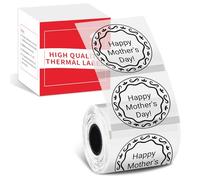 Phomemo - Autocollants de logo, étiquettes thermo 50 x 50 mm, rondes, mat-transparent, autocollantes, papier d'étiquettes thermo direct pour imprimantes d'étiquettes Phomemo M110, M108, M221, M220