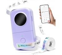 Phomemo D30 Étiqueteuse Autocollante Bluetooth Portable - Mini Imprimante à Étiquettes pour Maison, Bureau & École - Compatible iOS & Android avec 1 Rouleau Inclus, Violet