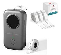 Phomemo D30 Etiqueteuse Autocollantes, Imprimantes d'étiquettes pour l'étiquetage de la Maison, du Bureau, du Cui Avec 3 rouleau d'étiquette transparentes (14×40mm) et 1 rouleau d'étiquette blanche (1