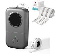 Phomemo D30 Etiqueteuse Autocollantes, Imprimantes d'étiquettes pour l'étiquetage de la Maison, du Bureau, du Cui Avec 3 rouleau d'étiquette transparentes (14×30mm) et 1 rouleau d'étiquette blanche (1