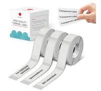Phomemo D30 Étiquettes Adhésives pour l’Organisation et le Classement de Documents - Compatibles avec les Imprimantes Thermiques D30, Q30S, Q30 et Q31, 14mm x 40mm, 3 rouleaux, transparent