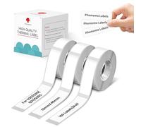 Phomemo D30 Étiquettes Adhésives pour l’Organisation et le Classement de Documents - Compatibles avec les Imprimantes Thermiques D30, Q30S, Q30 et Q31, 12mm x 40mm, 3 rouleaux, blanc