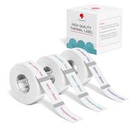 Phomemo D30 Étiquettes Adhésives pour l’Organisation et le Classement de Documents - Compatibles avec les Imprimantes D30, Q30S, Q30 et Q31, 14 mm x 30 mm, 3 rouleaux, texte coloré transparent