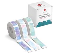 Phomemo D30 Étiquettes Adhésives pour l’Organisation et le Classement de Documents - Compatibles avec les Imprimantes Thermiques D30, Q30S, Q30 et Q31, 12 mm x 40 mm, 3 rouleaux, ciel étoilé