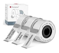 Phomemo D30 Étiquettes Adhésives pour l’Organisation et le Classement de Documents, Compatibles avec les Phomemo D30, Q30S, Q30 et Q31, 14 mm x 30 mm, 3 rouleaux, noir transparent sur fond blanc