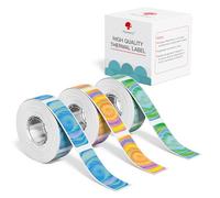 Phomemo D30 Étiquettes Adhésives pour l’Organisation et le Classement de Documents - Compatibles avec les Imprimantes Thermiques D30, Q30S, Q30 et Q31, 12mm x 40mm, 3 rouleaux, motif