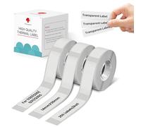 Phomemo D30 Étiquettes Adhésives pour l’Organisation et le Classement de Documents, Compatibles avec les Imprimantes D30, Q30S, Q30 et Q31, 14 mm x 30 mm, 3 rouleaux, texte noir transparent
