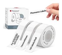 Phomemo D30 Étiquettes Adhésives pour l’Organisation et le Classement de Documents - Compatibles avec les Imprimantes Thermiques D30, Q30S, Q30 et Q31, 14 mm x 40 mm, 3 rouleaux, blanc