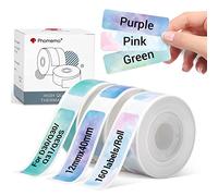 Phomemo D30 Étiquettes Adhésives pour l’Organisation et le Classement de Documents - Compatibles avec les Imprimantes Thermiques D30, Q30S, Q30 et Q31, 12mm x 40mm, 3 rouleaux, ciel étoilé