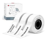 Phomemo D30 Étiquettes Adhésives pour l’Organisation et le Classement de Documents - Compatibles avec les Imprimantes Thermiques D30, Q30S, Q30 et Q31, 12mm x 40mm, 3 rouleaux, blanc