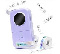 Phomemo D30 Imprimante d'étiquettes Auto-adhésives Bluetooth avec 6 Rouleaux de Papier d'étiquette, boîte Cadeau, Convient pour la Maison et Le Bureau - Violet
