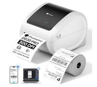 Phomemo Ethernet Imprimante d'étiquettes d'expédition, Imprimante Thermique 300dpi pour Professionnels, avec 500 étiquettes au Format 4x6, Blanc