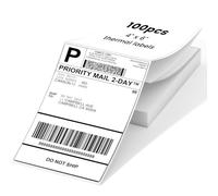 Phomemo Étiquettes d'Expédition 4x6 DHL, 100 Feuilles - Étiquettes Thermiques Compatibles avec Imprimantes Phomemo, MUNBYN et Polono (Blanc, 100x150 mm)