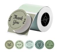 Phomemo Étiquettes - Étiquettes thermiques rondes de 5,1 cm, autocollant autocollant vert dégradé pour imprimantes d'étiquettes M110/M100/M220/M250, papier thermique circulaire pour pâtisserie, bougie